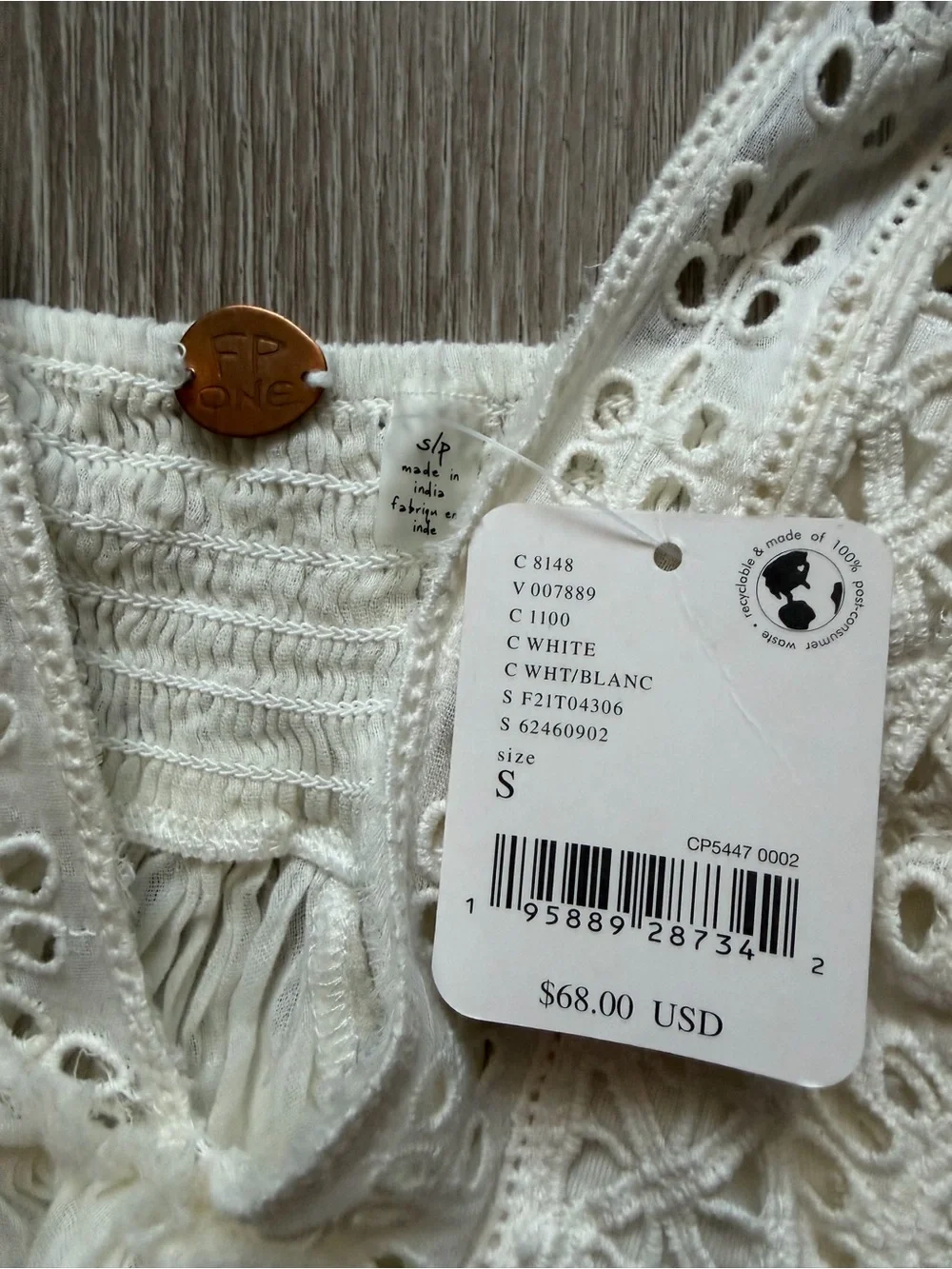 Free People Carrie Ruffled Eyelet Camisole Top white renfaire fairycore tiered
